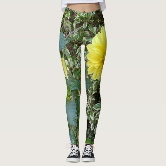 Leggings Dahlia vert jaune (Devant)