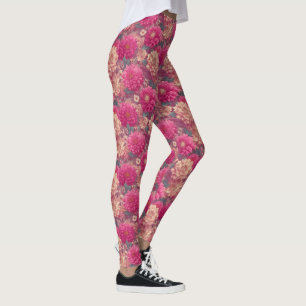 Leggings Dahlias Fleur Rose Exercice Cadeaux Pour Soeur