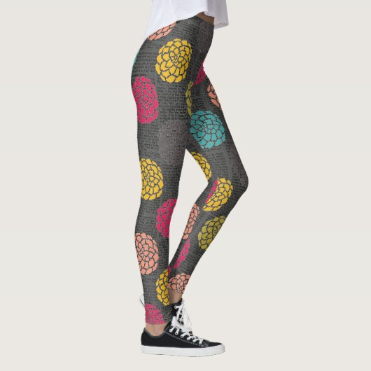 Leggings Dahlias noirs (Droite)
