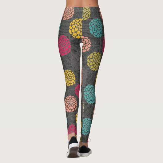 Leggings Dahlias noirs (Dos)