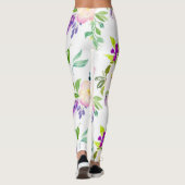 Leggings Dainty Aquarelle Fleurs | Peonies et Wisterias (Dos)