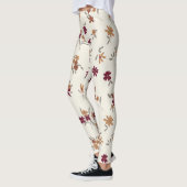 Leggings Dainty Gold Maroon motif floral (Gauche)