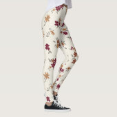 Leggings Dainty Gold Maroon motif floral (Droite)
