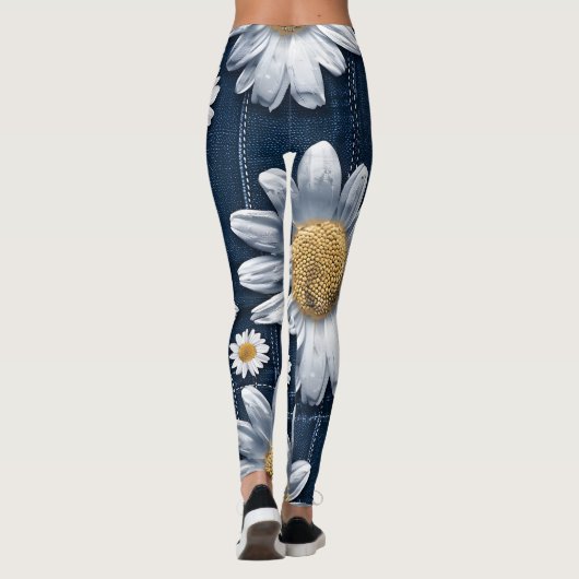 Leggings Daisies sur Denim (Dos)