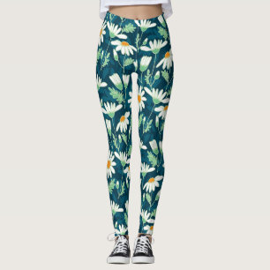 Leggings Daisy Ditsy Chamomile Romantique Print