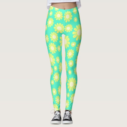 Leggings Daisy Jaune Turquoise (Devant)