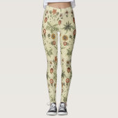 Leggings Daisy par William Morris, fleurs victoriennes vint (Devant)