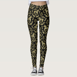 Leggings Dala suédois Horse or et noir