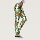 Leggings Dalmatie Tropical Floral Jungle Chien Dalmatie (Droite)