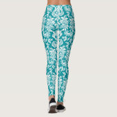 Leggings Damas florales blanches et turquoise (Dos)