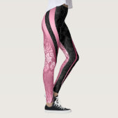 Leggings Damas florales noires et roses Conception géométri (Droite)