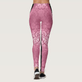 Leggings Damas florales noires et roses Conception géométri (Dos)