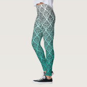 Leggings Damas noires sur blanc à vert ombre (Gauche)