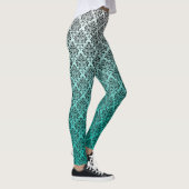 Leggings Damas noires sur blanc à vert ombre (Droite)