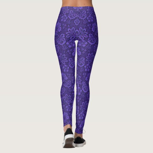 Leggings Damas pourpre foncé (Dos)