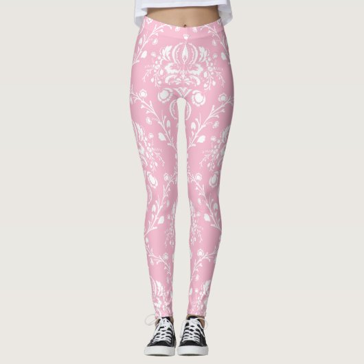 Leggings Damas rose et blanc (Devant)