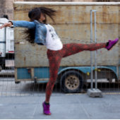 Leggings Damas rouges sur noir