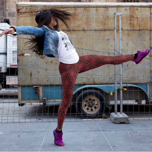 Leggings Damas rouges sur noir