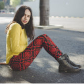 Leggings Damas rouges sur noir