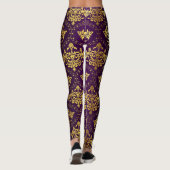 Leggings Damas Violet Et Or (Dos)