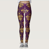 Leggings Damas Violet Et Or (Devant)