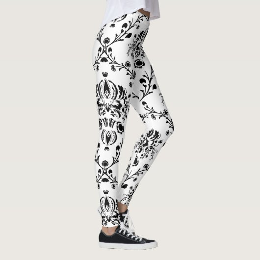Leggings Damask blanc et noir (Droite)