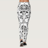 Leggings Damask blanc et noir (Dos)