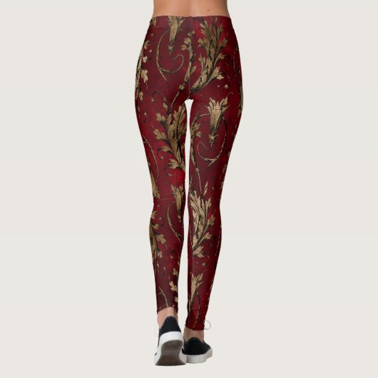 Leggings damasques rouges et dorés (Dos)