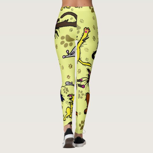 Leggings dame Crazy Cat (Dos)