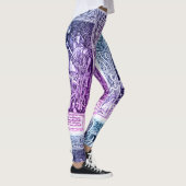 Leggings Dame médiévale, Cheval de Chevalier Bleu violet Bl (Droite)
