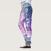 Leggings Dame médiévale, Cheval de Chevalier Bleu violet Bl (Gauche)