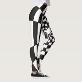 Leggings Damier déformé en noir et blanc (Droite)