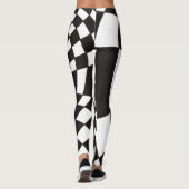 Leggings Damier déformé en noir et blanc (Dos)
