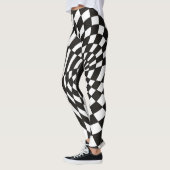 Leggings Damier déformé en noir et blanc (Gauche)