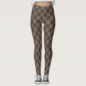 Leggings Damier élégant marron foncé (Devant)