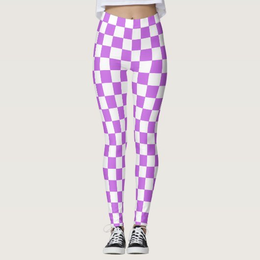 Leggings Damier magenta visuel classique (Devant)
