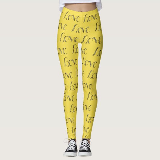 Leggings d'amour jaune (Devant)