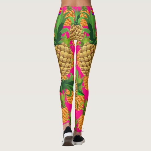 Leggings d'ananas rose chaud (Dos)