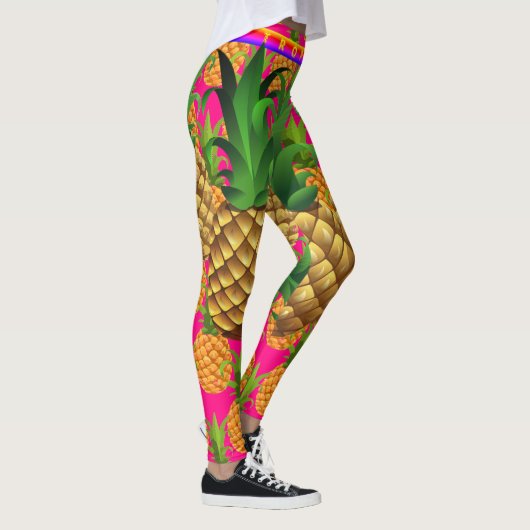 Leggings d'ananas rose chaud (Droite)