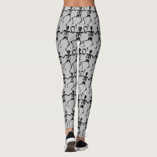 Leggings Dancing Skeleton Grey and Black (Dos)