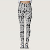 Leggings Dancing Skeleton Grey and Black (Devant)