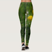 Leggings Dandelion Fleurs Dandelions Jaune Vert (Dos)