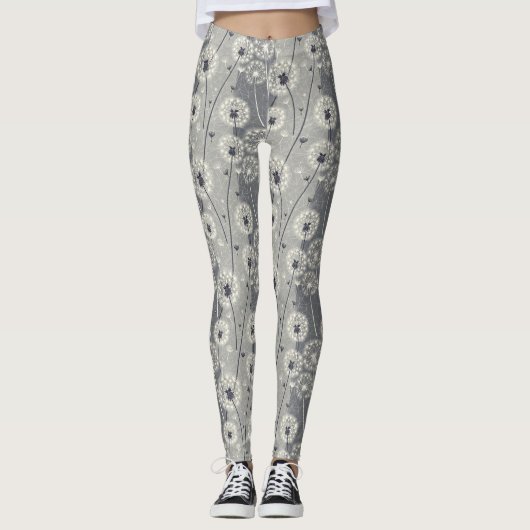 Leggings Dandelion monochrome moderne (Devant)