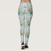 Leggings Dandelion Whimsical - Jaune, Blanc & Turquoise (Dos)