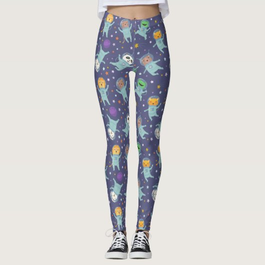 Leggings d'animaux spatiaux cool (Devant)