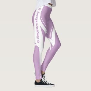Leggings Danois Pastel Purple White Heart Butt Slogan