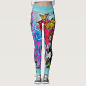 Leggings Danse avec Fleurs et Papillons PV01 (Devant)