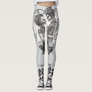 Leggings Danse de mariage d'un couple d'amants squelettique