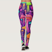 Leggings Danse des champignons du néon fleuri (Dos)