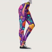 Leggings Danse des champignons du néon fleuri (Droite)
